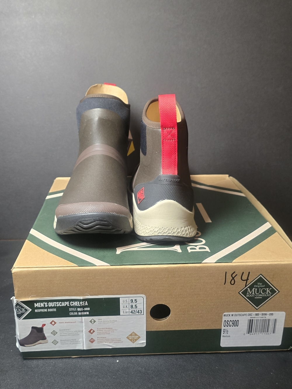 NWT Muck Boot Company Men's Outscape Chelsea Waterproof Ankle Boots - Brown/Gray - Picture 3 of 3